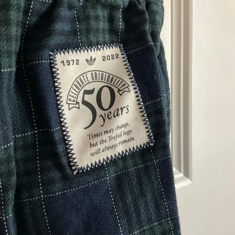 Adidas Men’s 50th Anniversary‎ Baggy Flannel Lounge Streetwear Pants - Medium